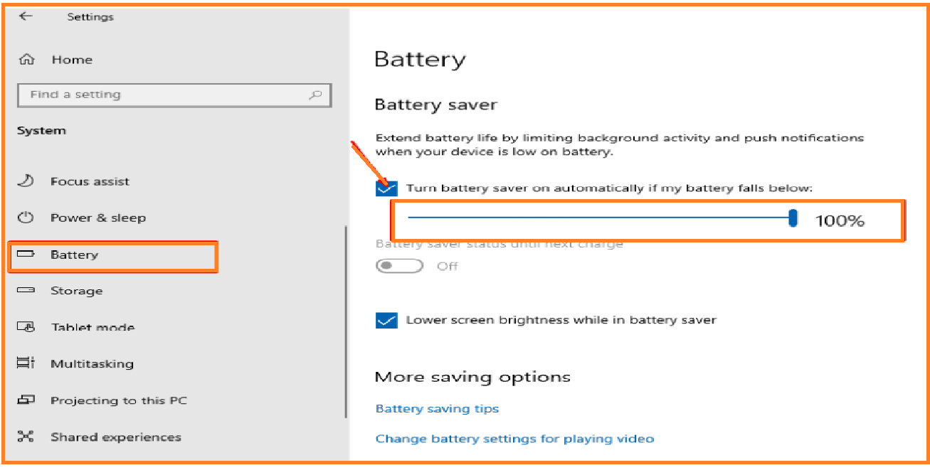 Desable Windows 10 automatic updates By the Use of Battery Saver Setting