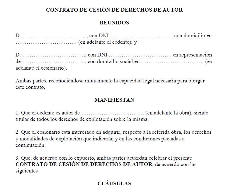 Contrato De Derechos De Autor Entre Trámites