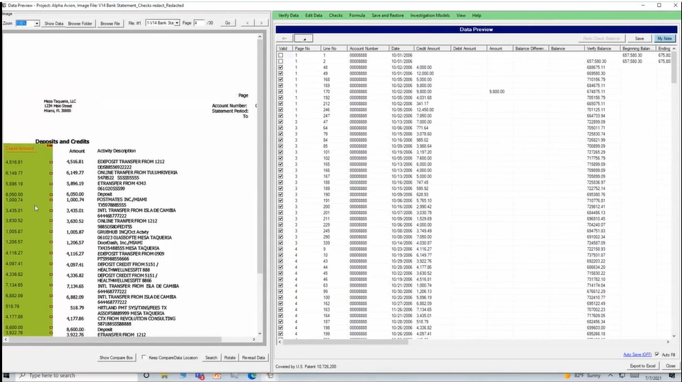 convert credit card statements to excel via ScanWriter