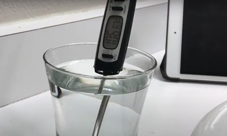 test the water temperature