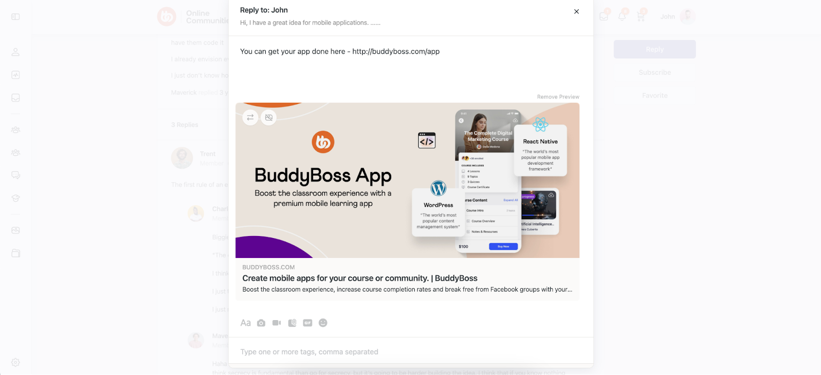 BuddyBoss Link Preview
