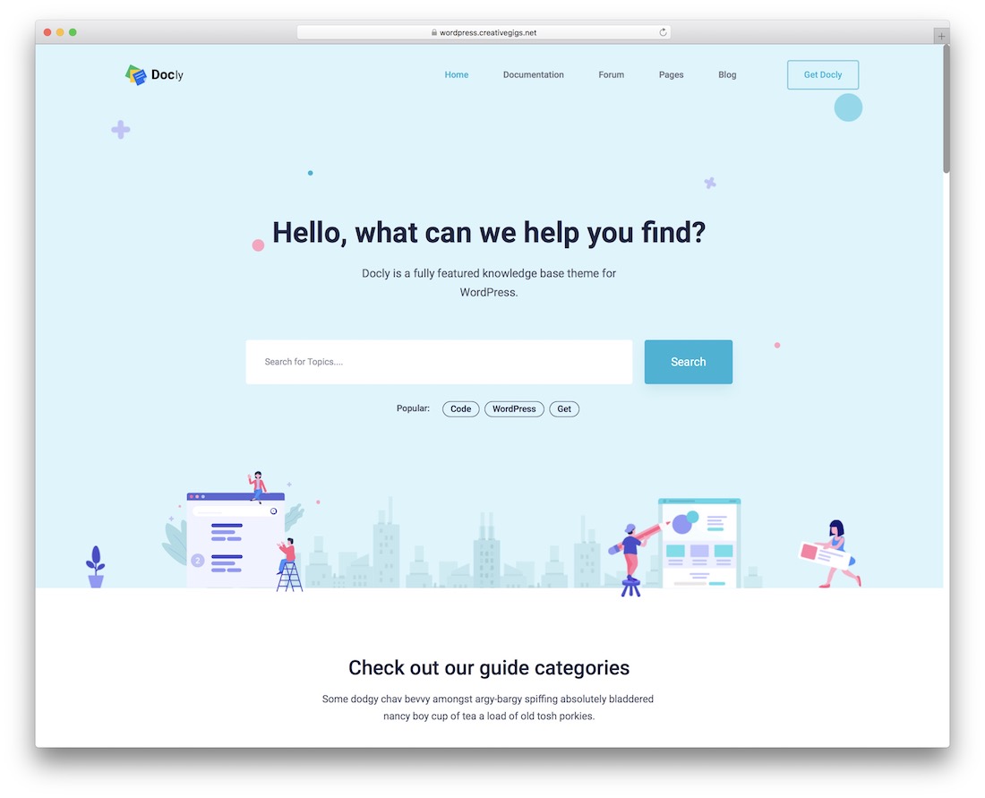 tema de la base de conocimientos de wordpress docly