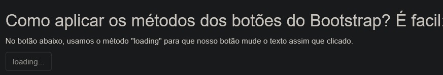 Botão clicado passou a exibir Loading