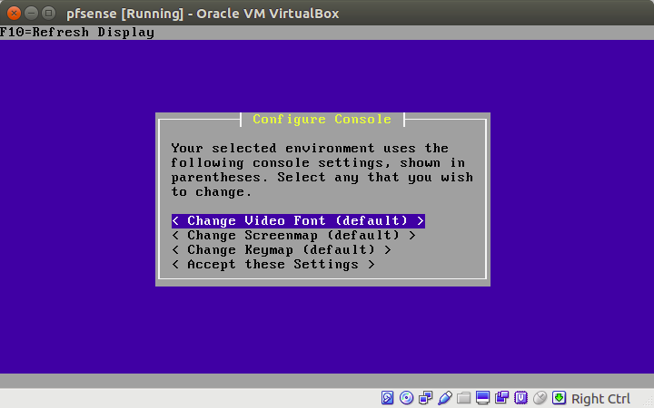 pfsense settings-oracle VM virtualbox