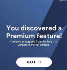 Pop-up example from Spotify