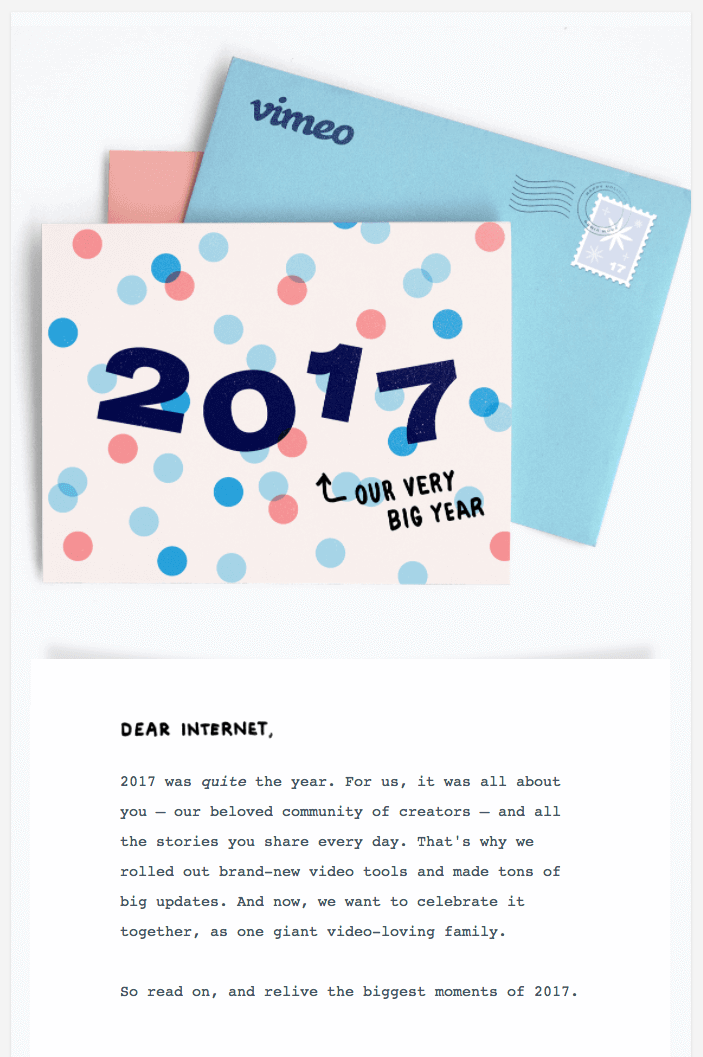 Vimeo email example. 