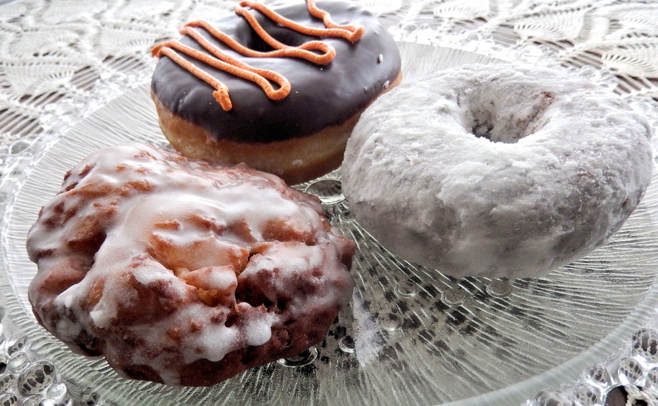 Donuts, Chocolate, Apple Fritter, Vanilla Sugar