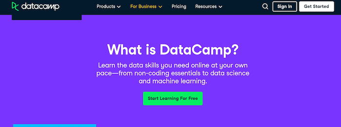Datacamp data skills platform