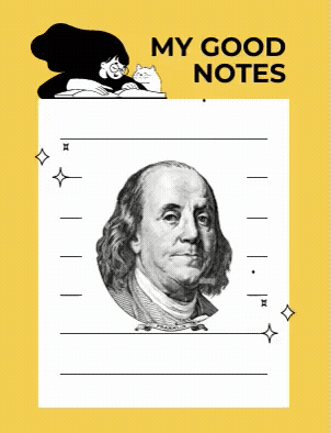 planner with the portrairt of Benjamin Franklin 