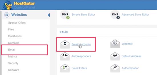 Gerenciar contas de e-mail no HostGator