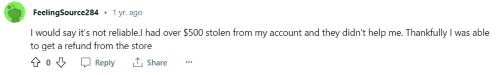 A negative Chime review from a customer who claims over $500 was stolen from their account.