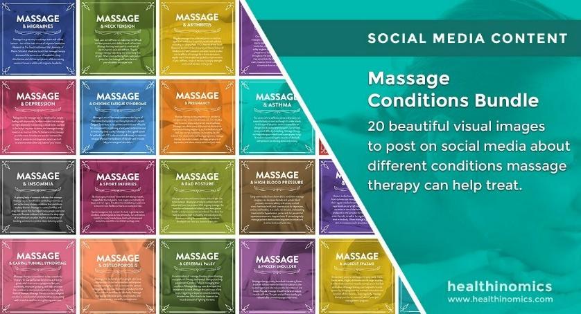Social Media Images – Massage Conditions Bundle | Healthinomics.com