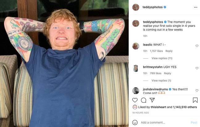 Ed Sheeran will perform his first solo single for four years at the EURO's (
