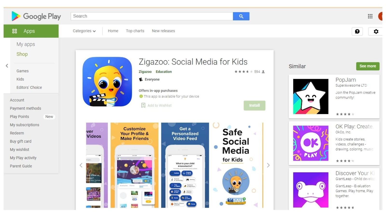 Apps Like TikTok for Kids; Zigazoo