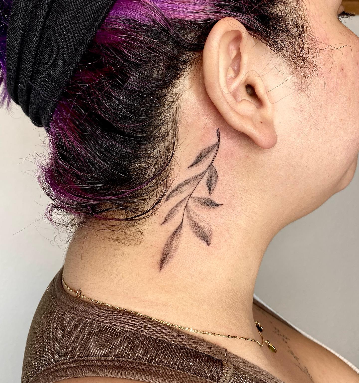 Leaf Behind The Ear Tattoo