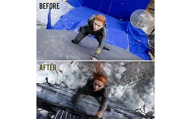 Behind the scenes in Black Widow