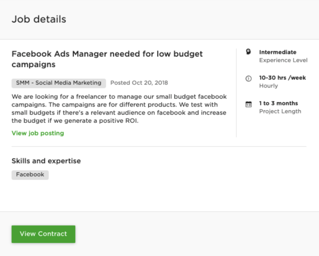 upwork proposal sample - project description for digital marketing project
