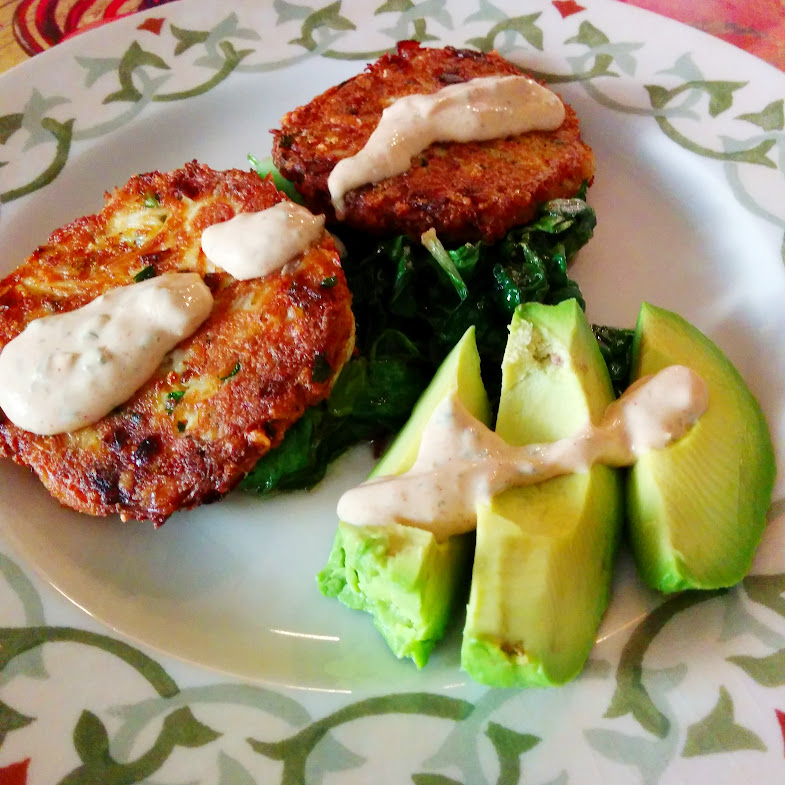 Best Crab Cakes and Remoulade Sauce Butter has no carbs!