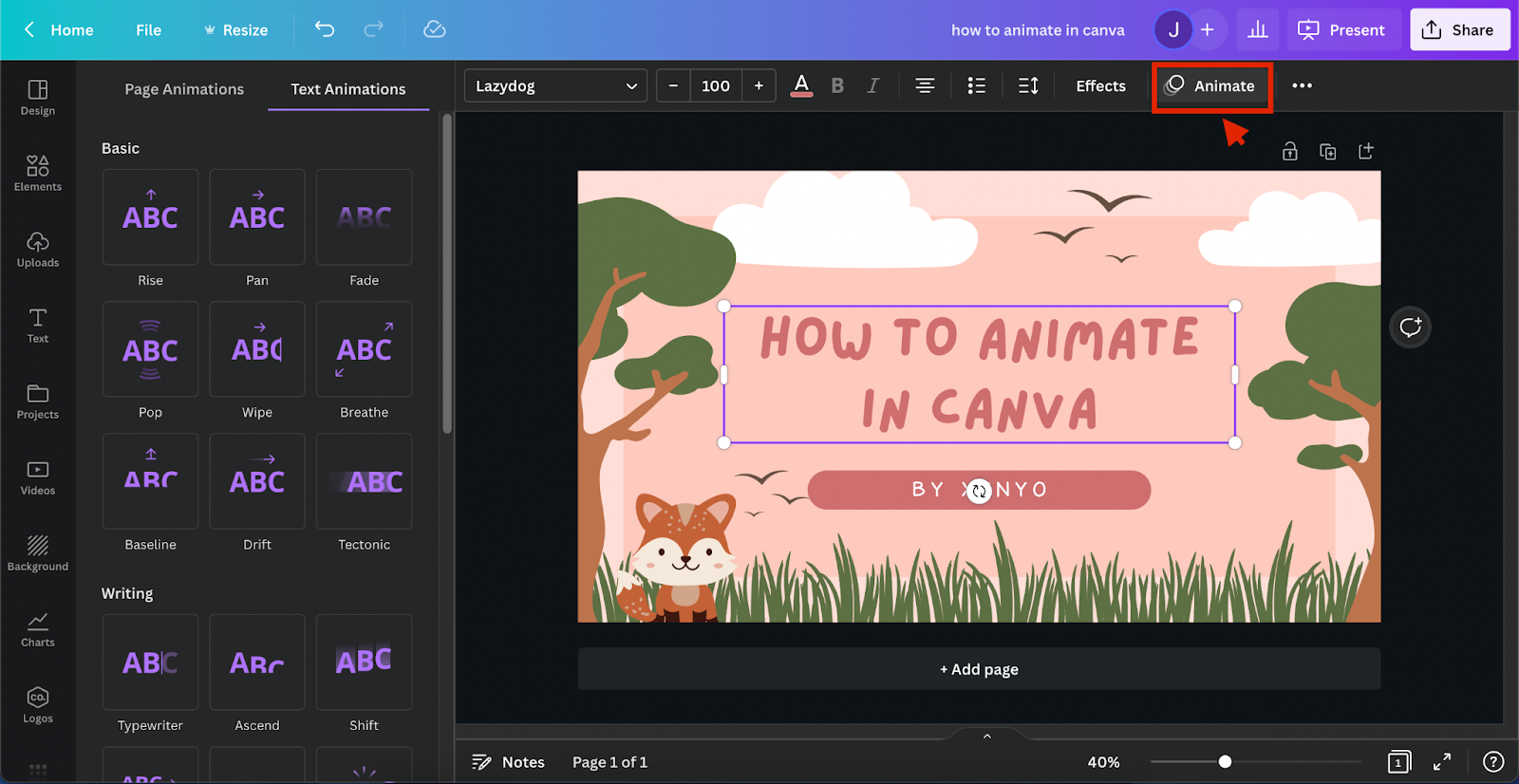 How to Create an Animated GIF on Canva