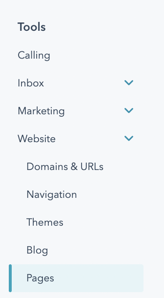 hubspot-page-settings