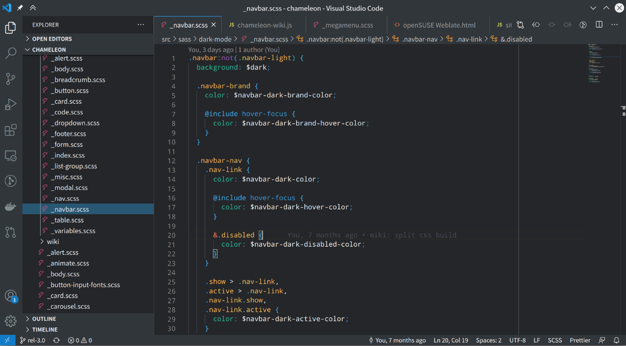 Screenshot of Visual Studio Code platform.