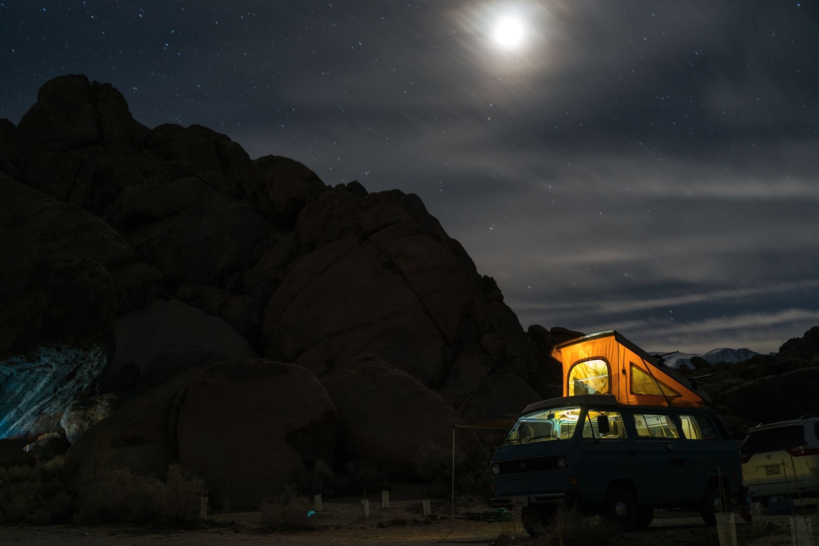 Campervan for rent with night sky