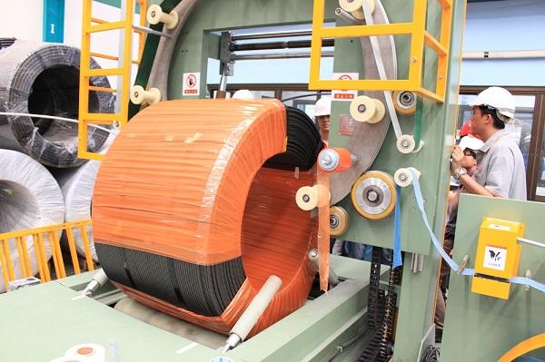Wire coil wrapping machine (1)