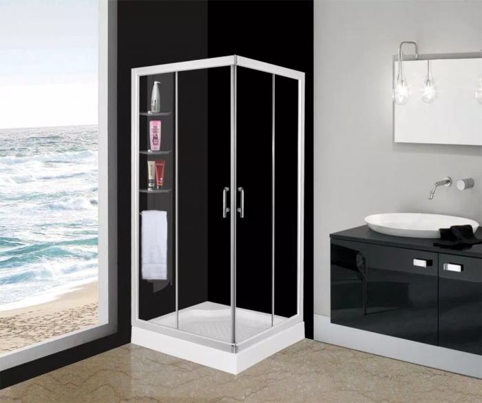 Bồn tắm đứng thường được đặt ở góc phòng