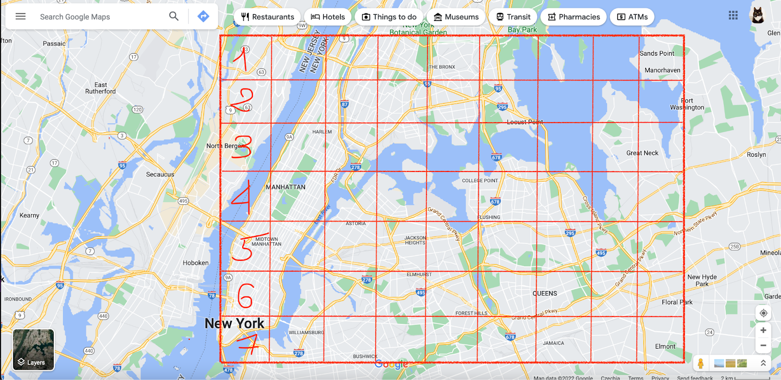 How a scraper creates a map grid