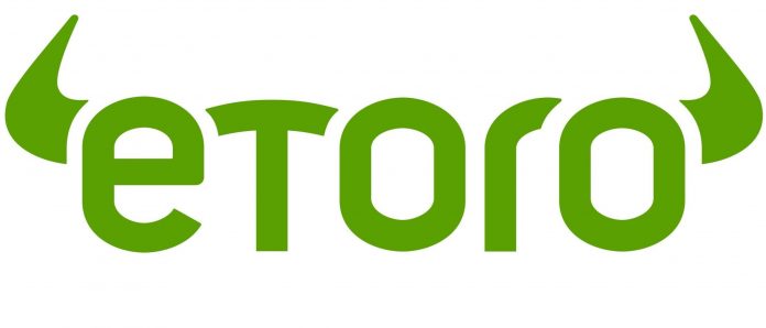 The official logo of the European Cryptocurrency exchange platform eToro.