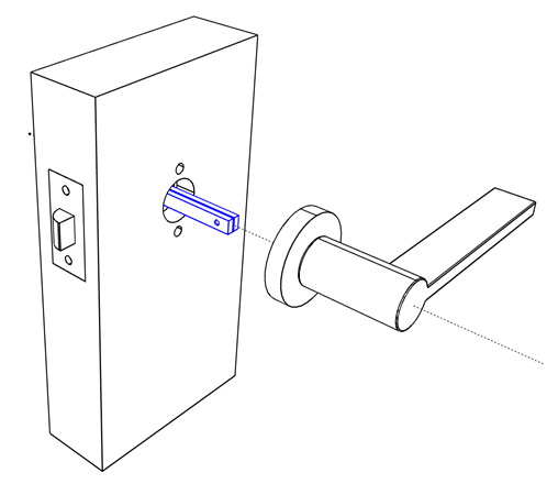 door handle glossary: spindle illustration