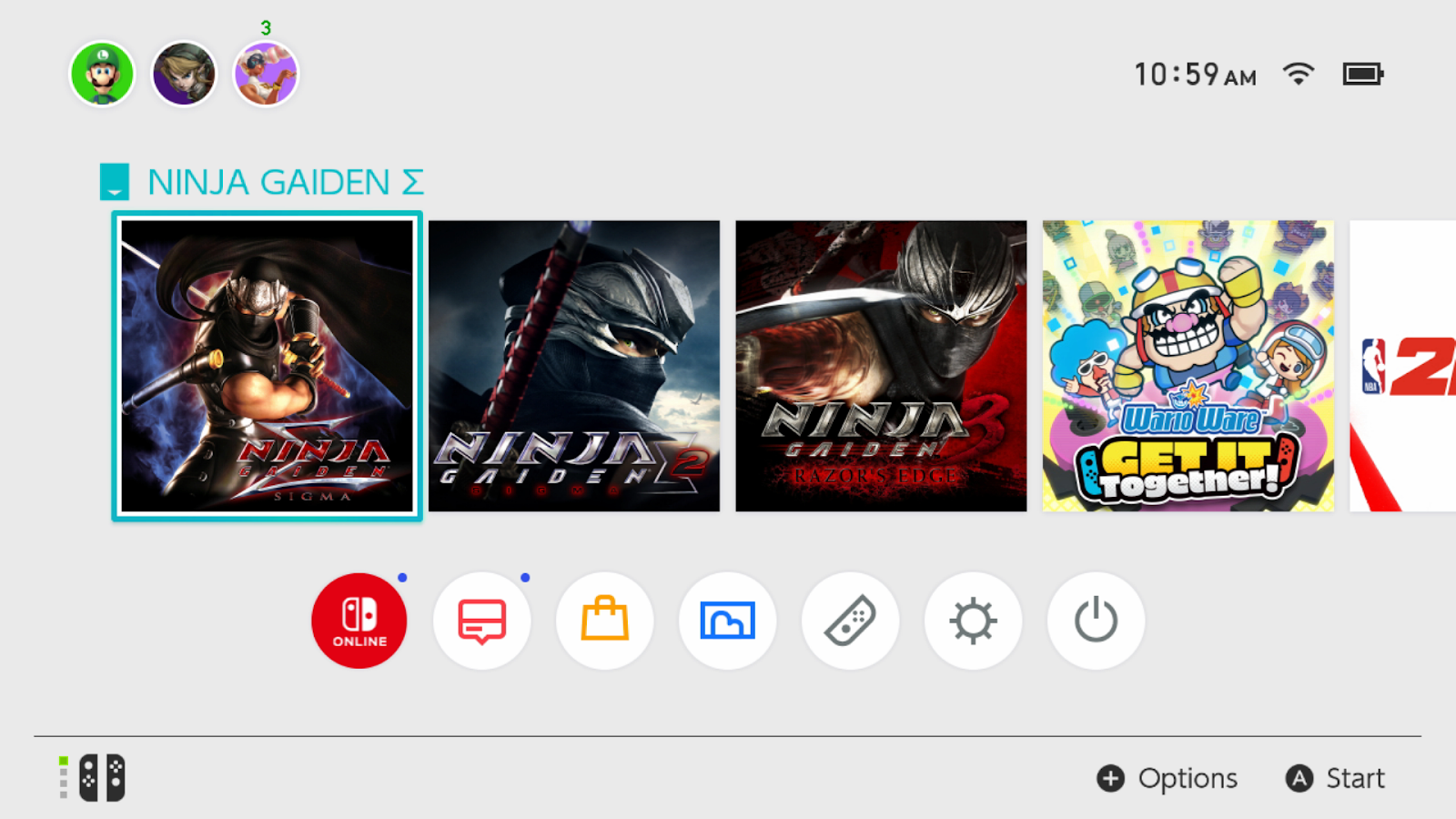 ninja gaiden master collection game menu