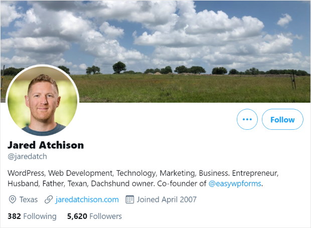 twitter profile example