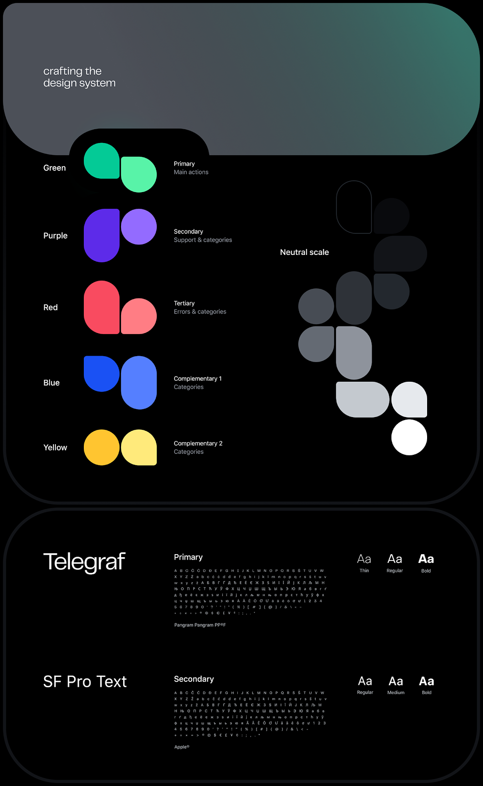 banking colorful dark mode Figma Mobile app modular product design  ui design UI/UX design user interface