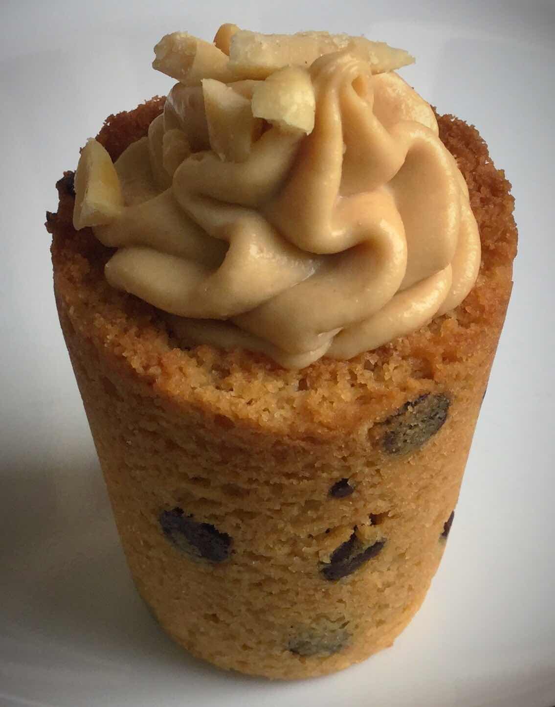 Low Carb Peanut Butter Pudding served in a shot glass keto cookie