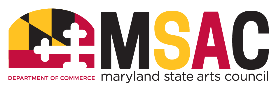 Maryland State Arts Council logo in red, black, gold, and white