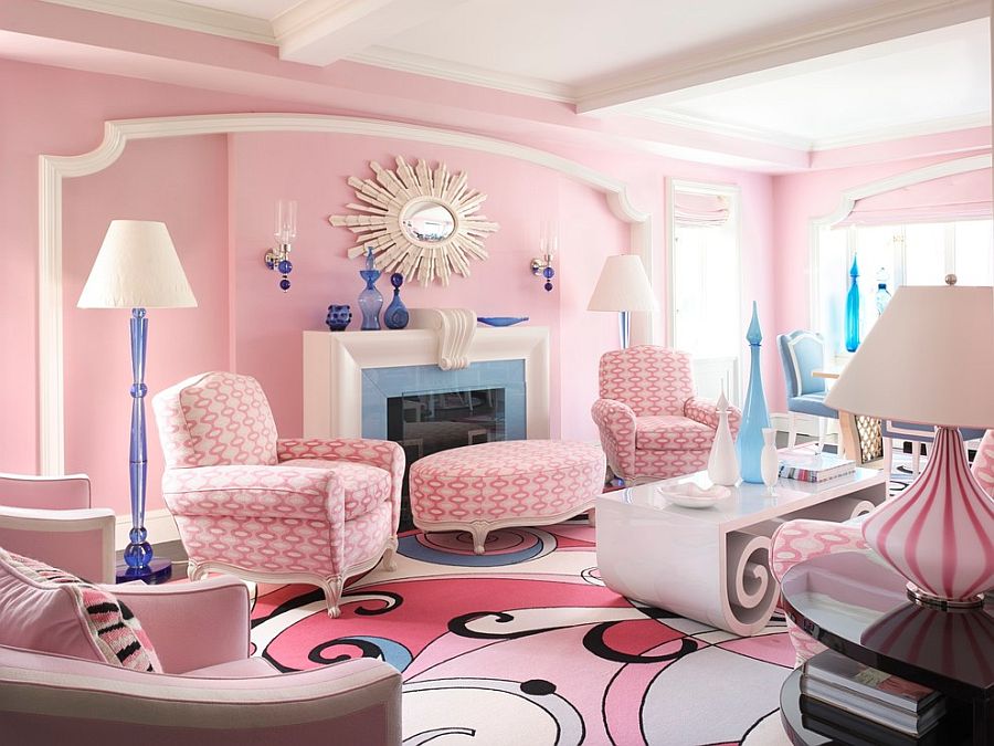 Candy pink living room