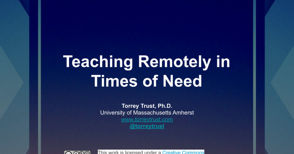Teaching Remotely in Times of Need