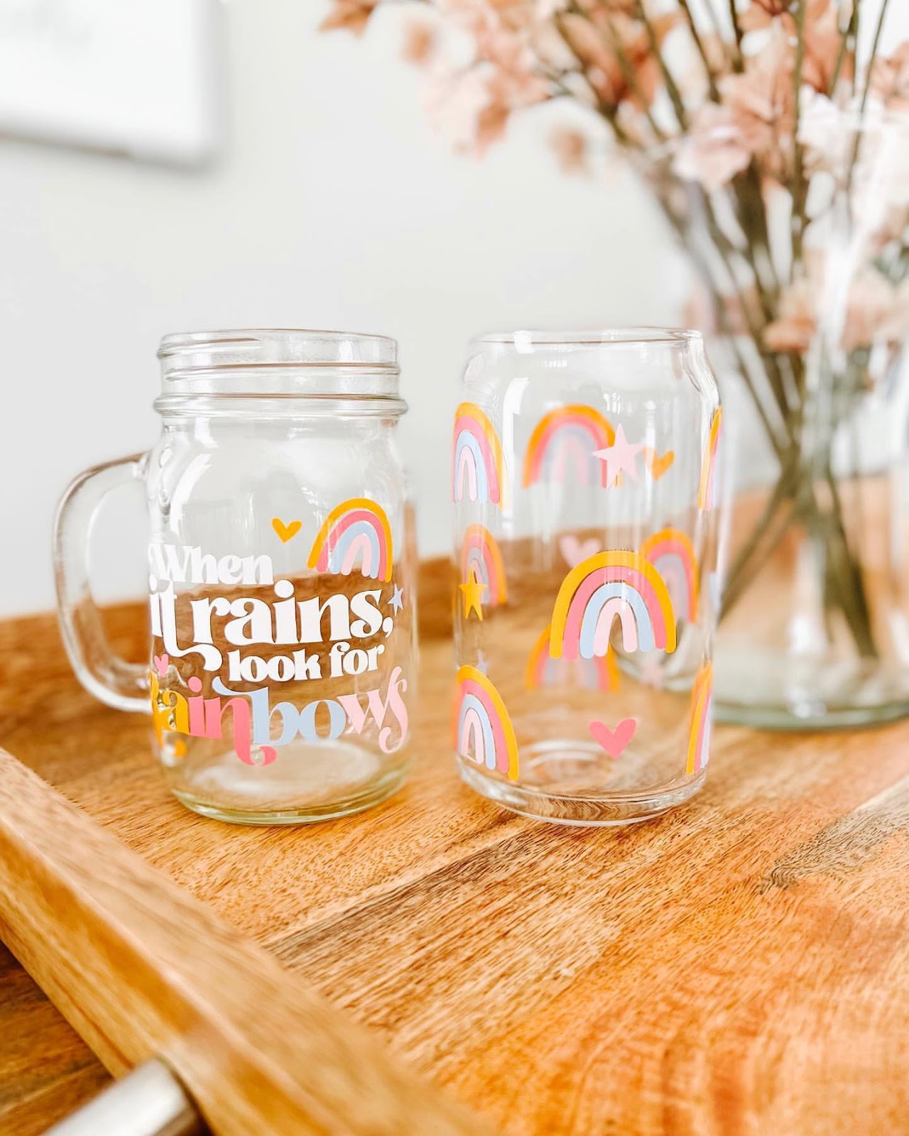 adhesive vinyl on mason jars