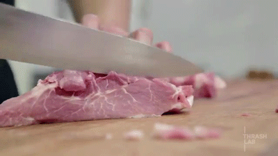 cutting meat giphy