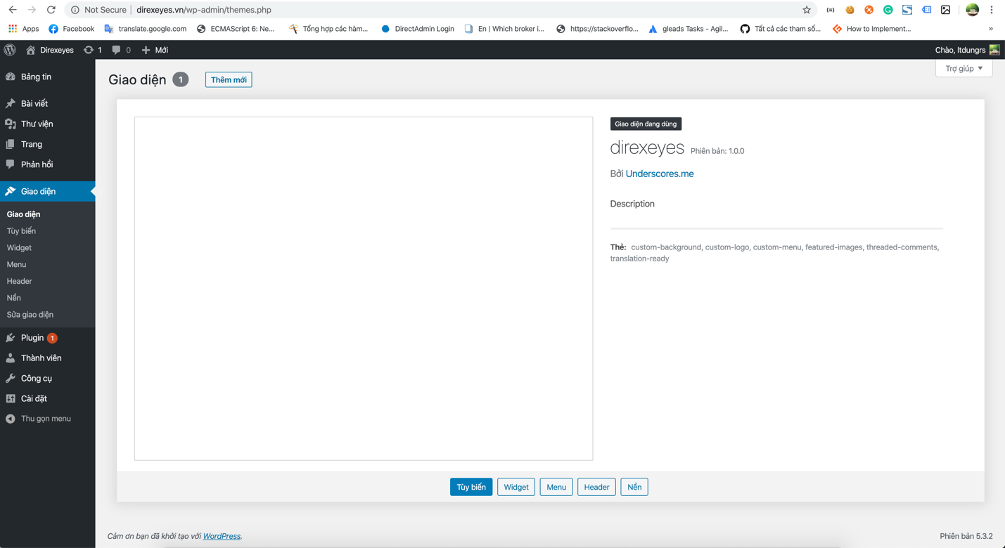 Cài đặt theme WordPress