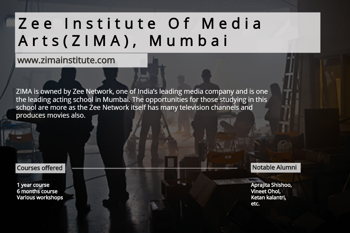 Course details of Zee Institute Of Media Arts(ZIMA), Mumbai
