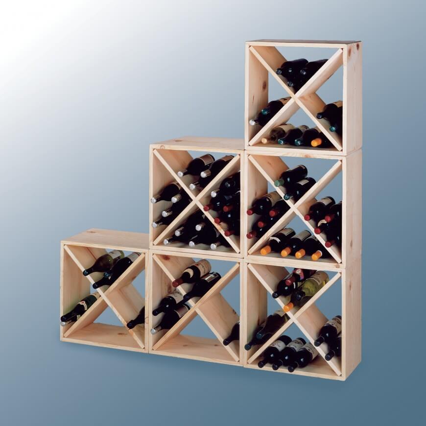 Like modular design wine racks, stackable variants are meant to grow right along with your bottle collection. With square or rectangular frames, these racks can be stacked vertically to create ever-larger storage space.