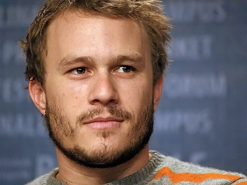 Heath Ledger at a press event.