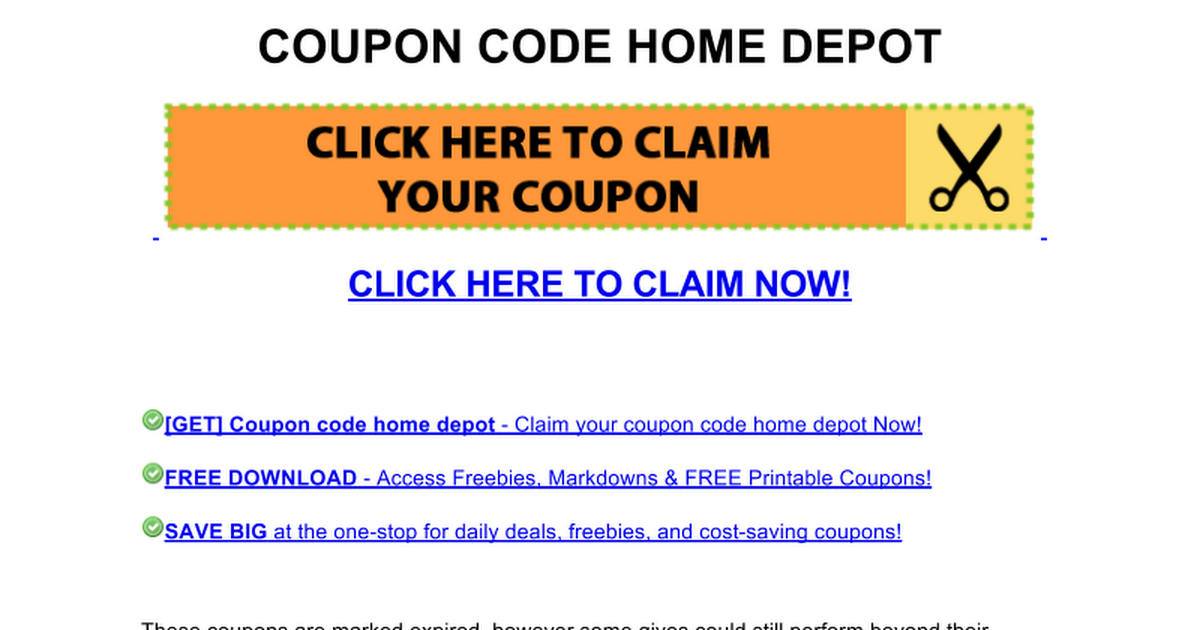 coupon code home depot Google Docs