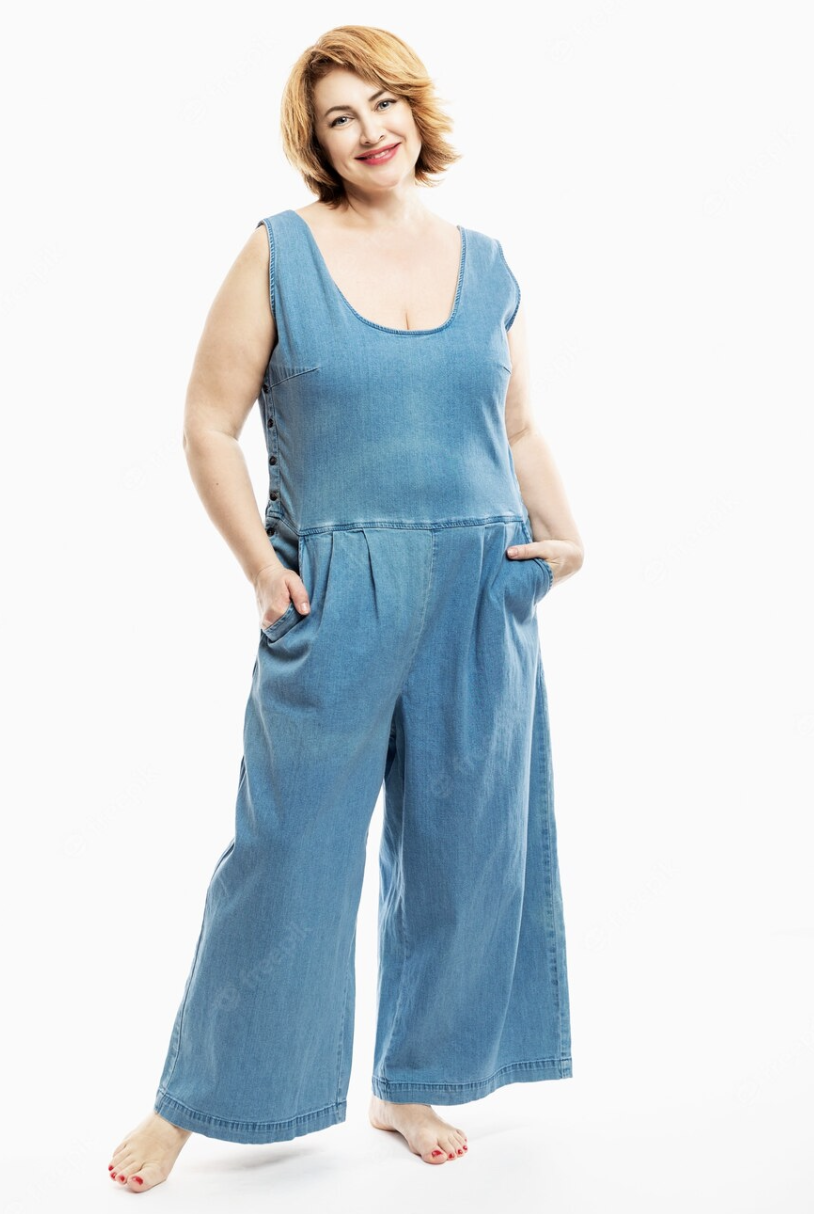 A woman in a jumpsuit