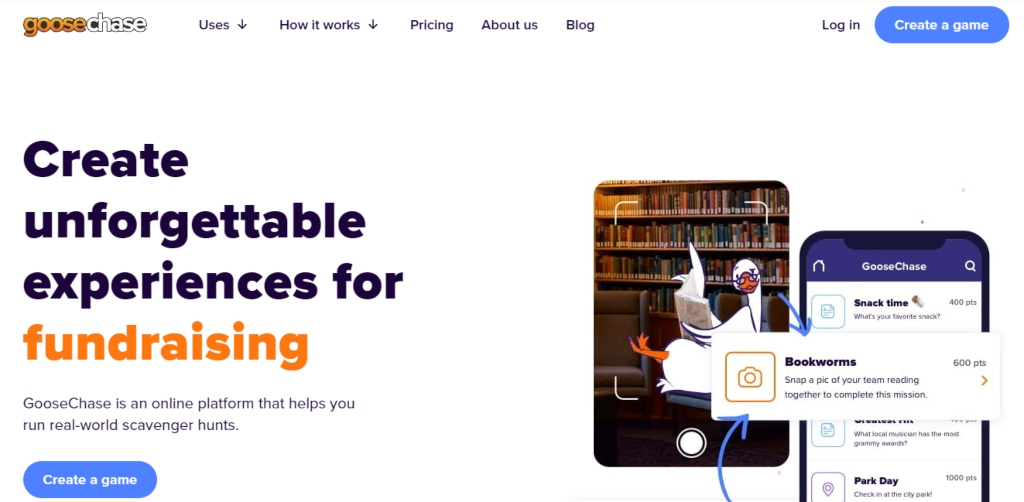 gamification tools - GooseChase screenshot