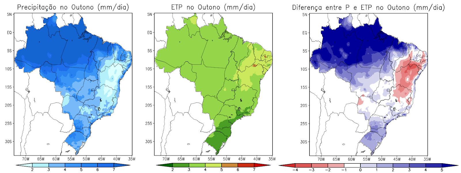 Evapotranspiração no Brasil, Outono