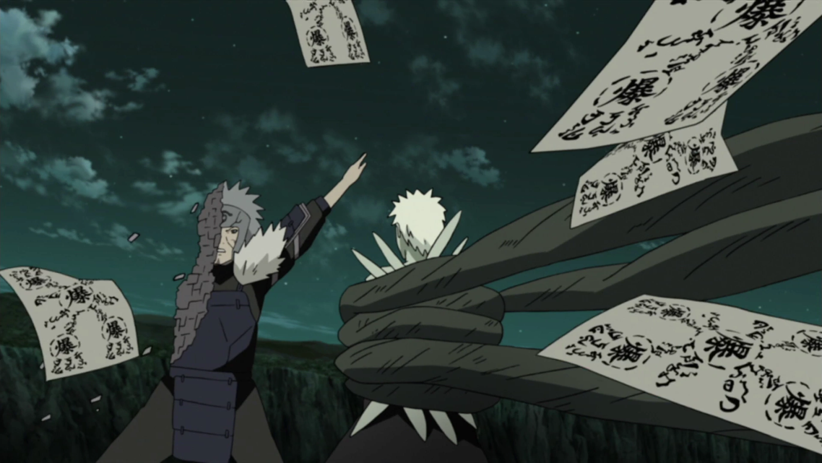 Explosive tags are a very common weapon, used in Naruto. 