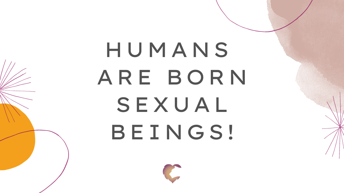 quote: "Humans are born sexual beings!" lion's den logo featured below quote.